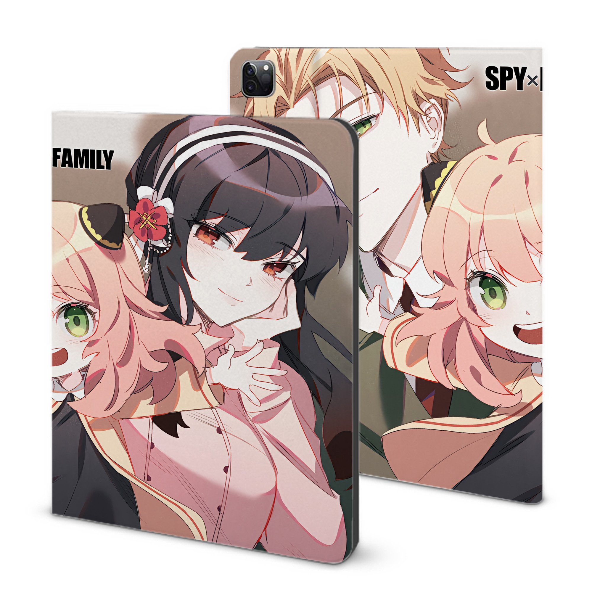 （画像用） SPY×FAMILY间谍家家酒 IPad ケース ブック型 PUレザー TPU 耐衝撃 軽量 薄型 ペン収納なし 全面保護 IPad 各モデル対応